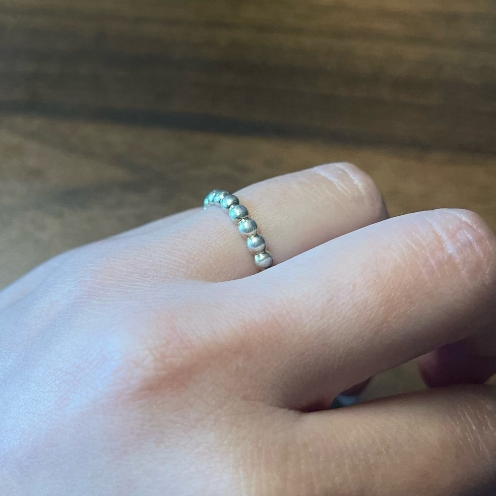 Sterling Silver Bubble Stackable Ring Size 5 - image 3